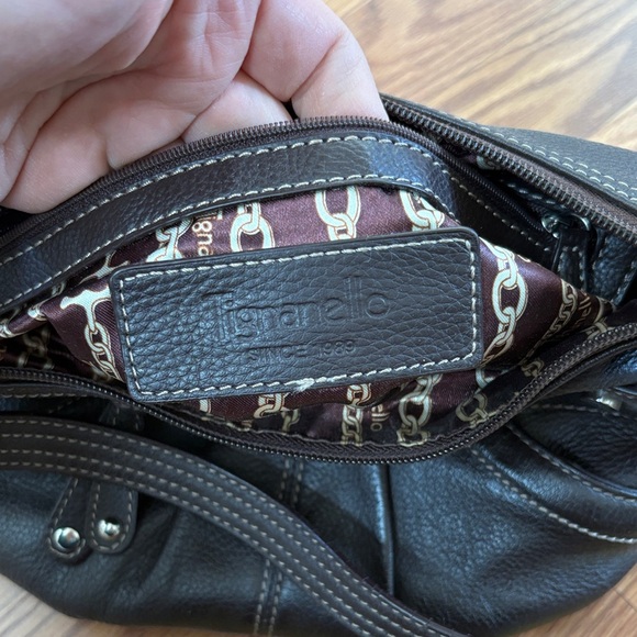 Tignanello Dark Brown Leather Shoulder Bag - Picture 6 of 6